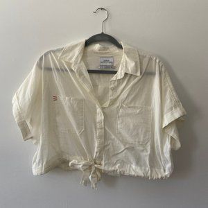 Urban Outfitters Cropped Button Down (White - Sz. S)